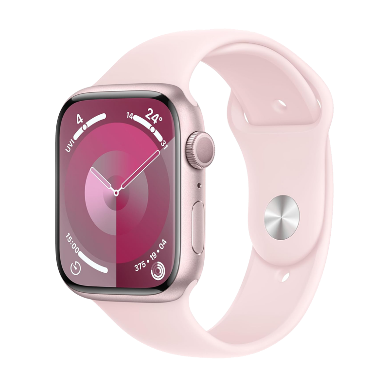 Apple Watch Series 9 (GPS, 45mm) - Pink Aluminium Case with M/L Light Pink Sport Band