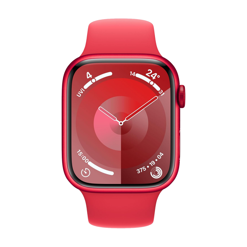 Apple Watch Series 9 (GPS, 41mm) - Red Aluminium Case with S/M Red Sport Band