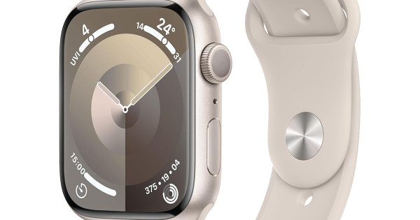 Apple Watch Series 9 (GPS, 41mm) - Starlight Aluminium Case with S/M Starlight Sport Band