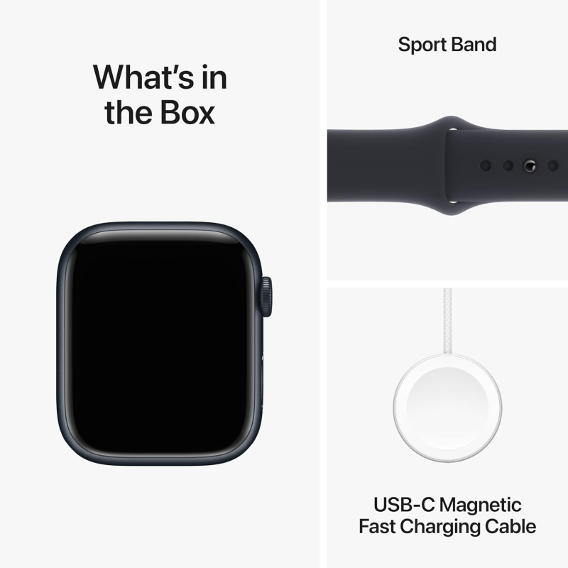 Renewed - Apple Watch Series 9 (GPS, 41mm) - Midnight Aluminium Case with M/L Midnight Sport Band