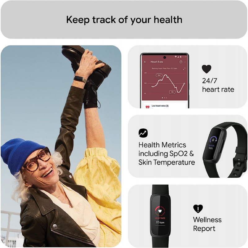 Dimprice | Fitbit Inspire 3 Activity Tracker - Black/Midnight Zen