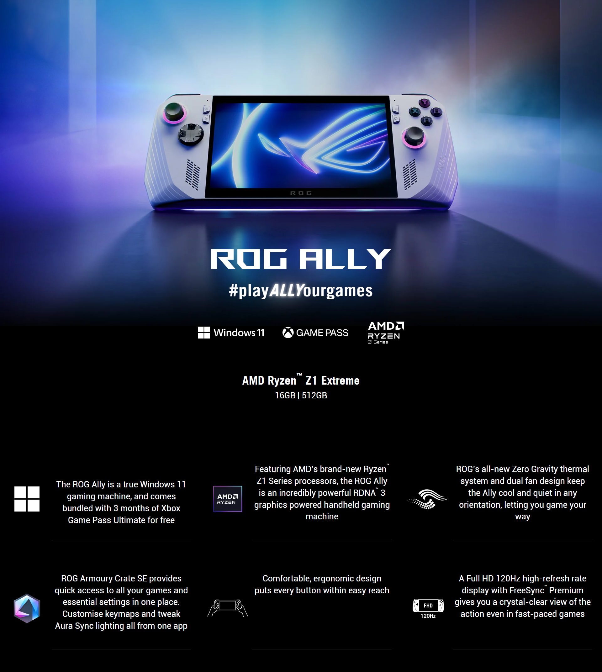 Dealmonday | Asus ROG Ally Handheld Gaming Console - 512GB (RC71L-NH001W)