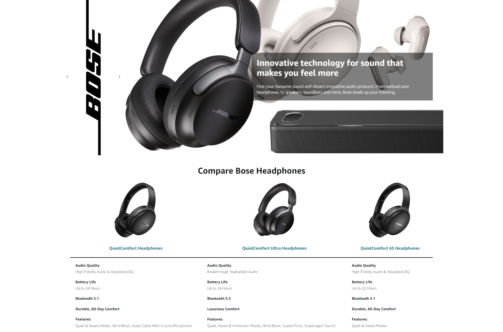 Bose QuietComfort Noise Cancelling Headphones (White Smoke)